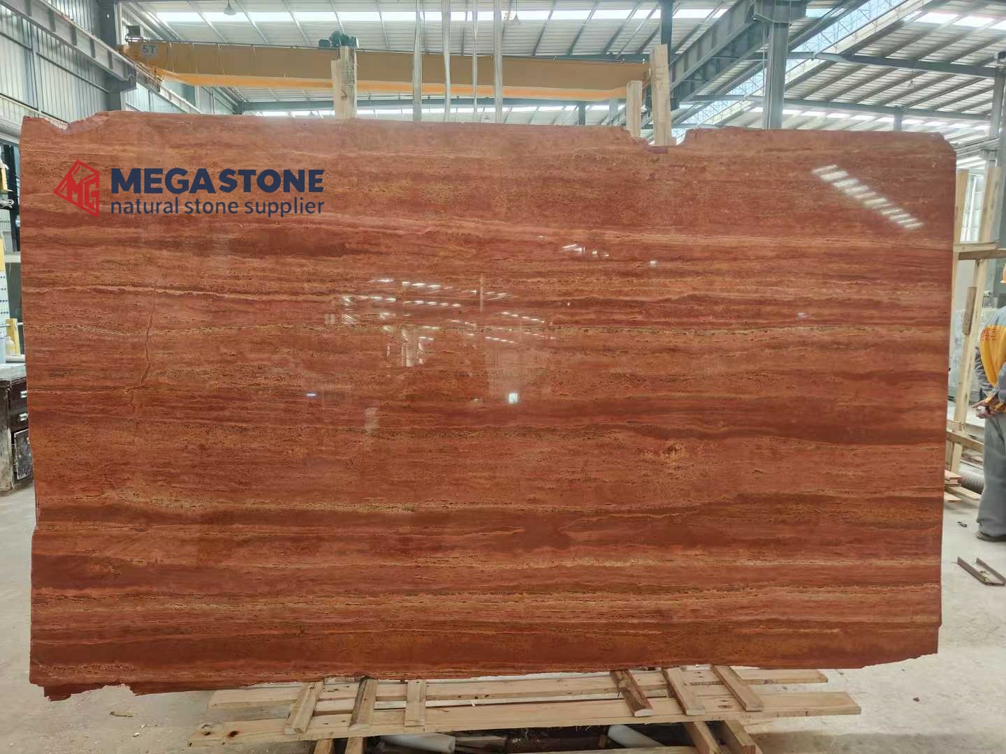 Red Travertine Slab