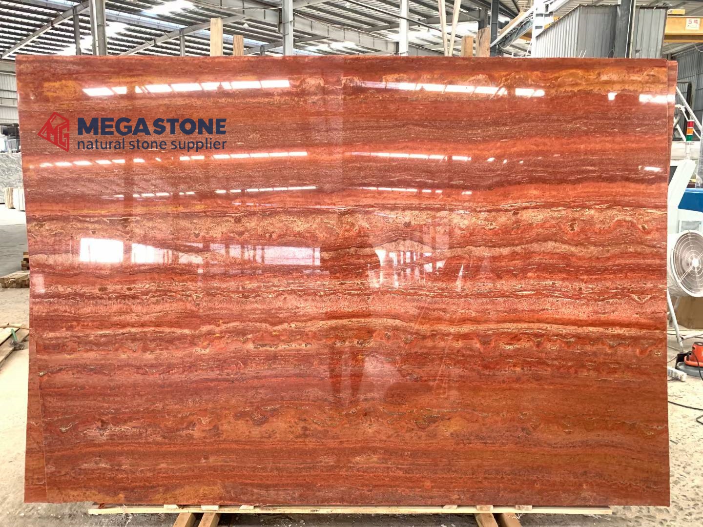 Red Travertine Slab