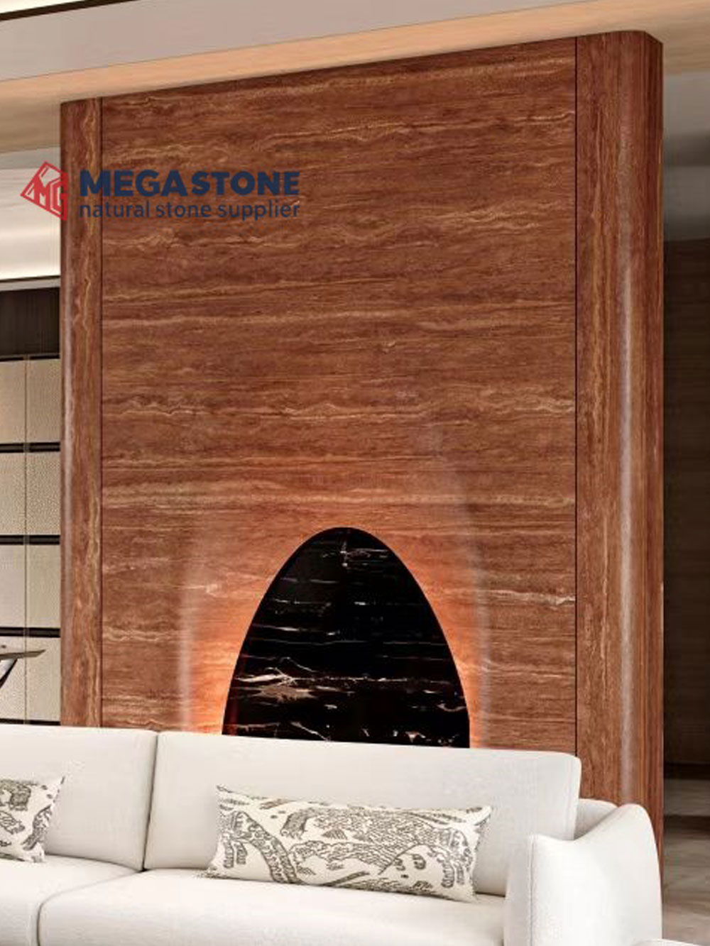 Red Travertine Slab