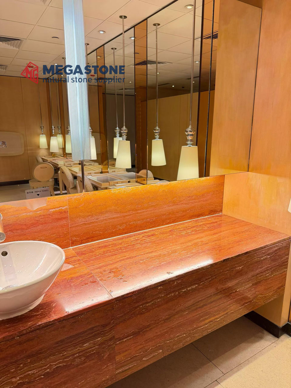China Red Travertine slab manufacturers