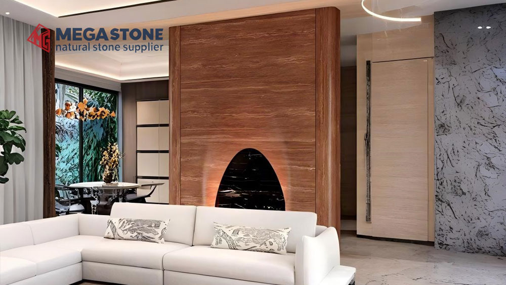 Red Travertine Slab