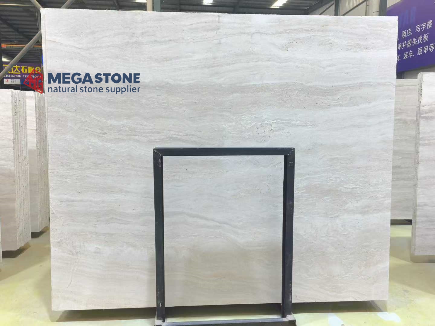 Italian Super White Travertine Slab