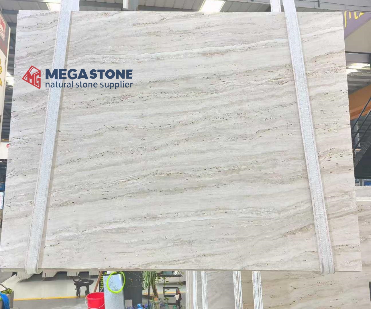 Italian Super White Travertine Slab