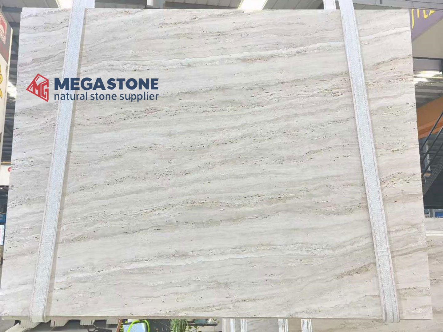 Italian Super White Travertine Slab