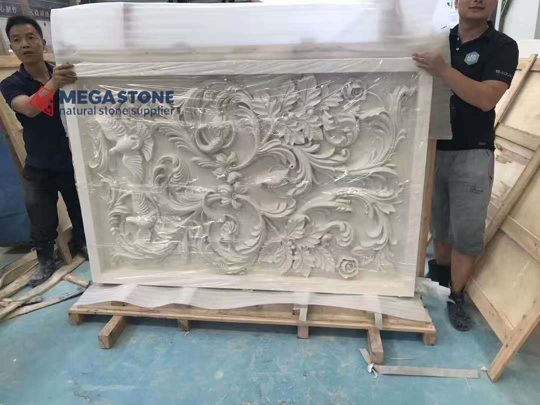 Exterior Facade Cladding Limra Limestone Carved Stone Panels