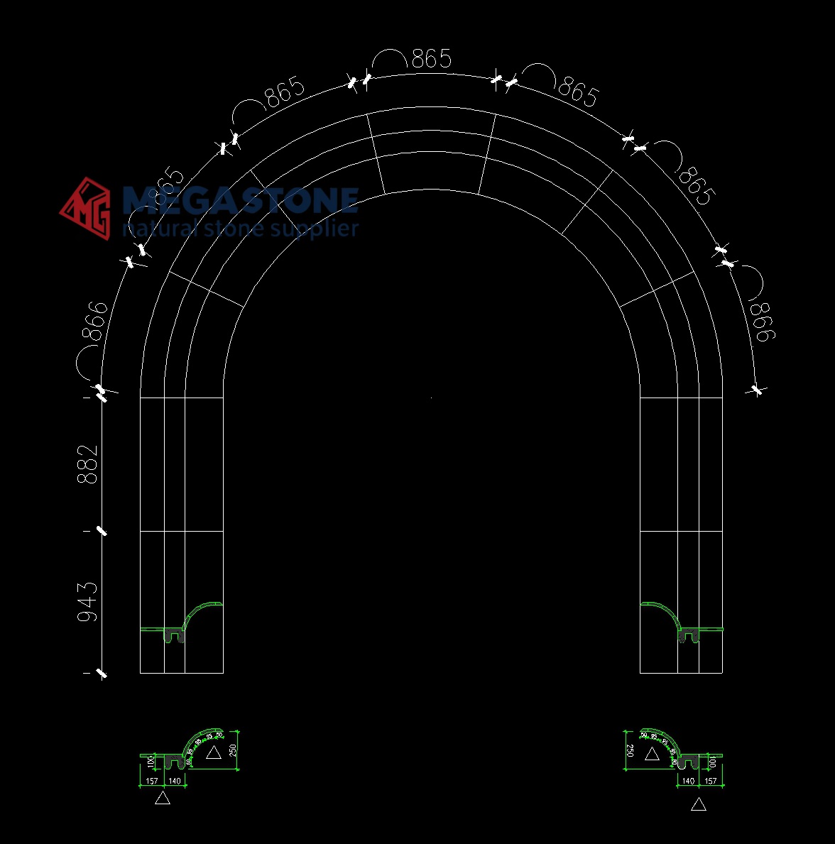 Bianco Carrara Curved Panels Factory