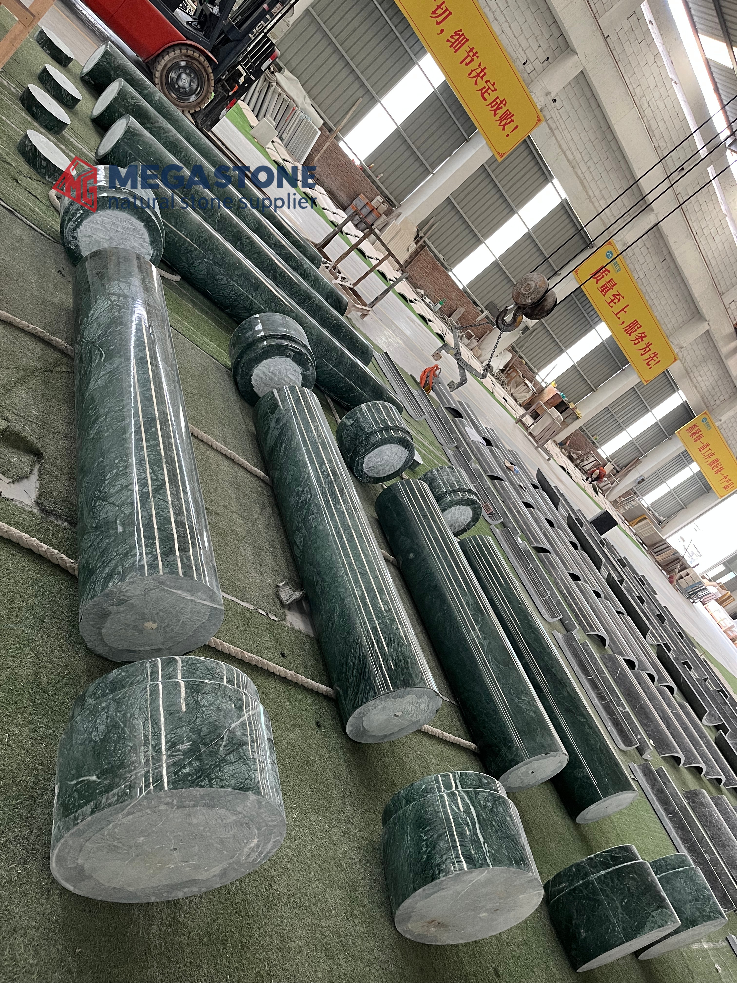 Custom Solid Verd Guatemala Marble Columns & Pillars