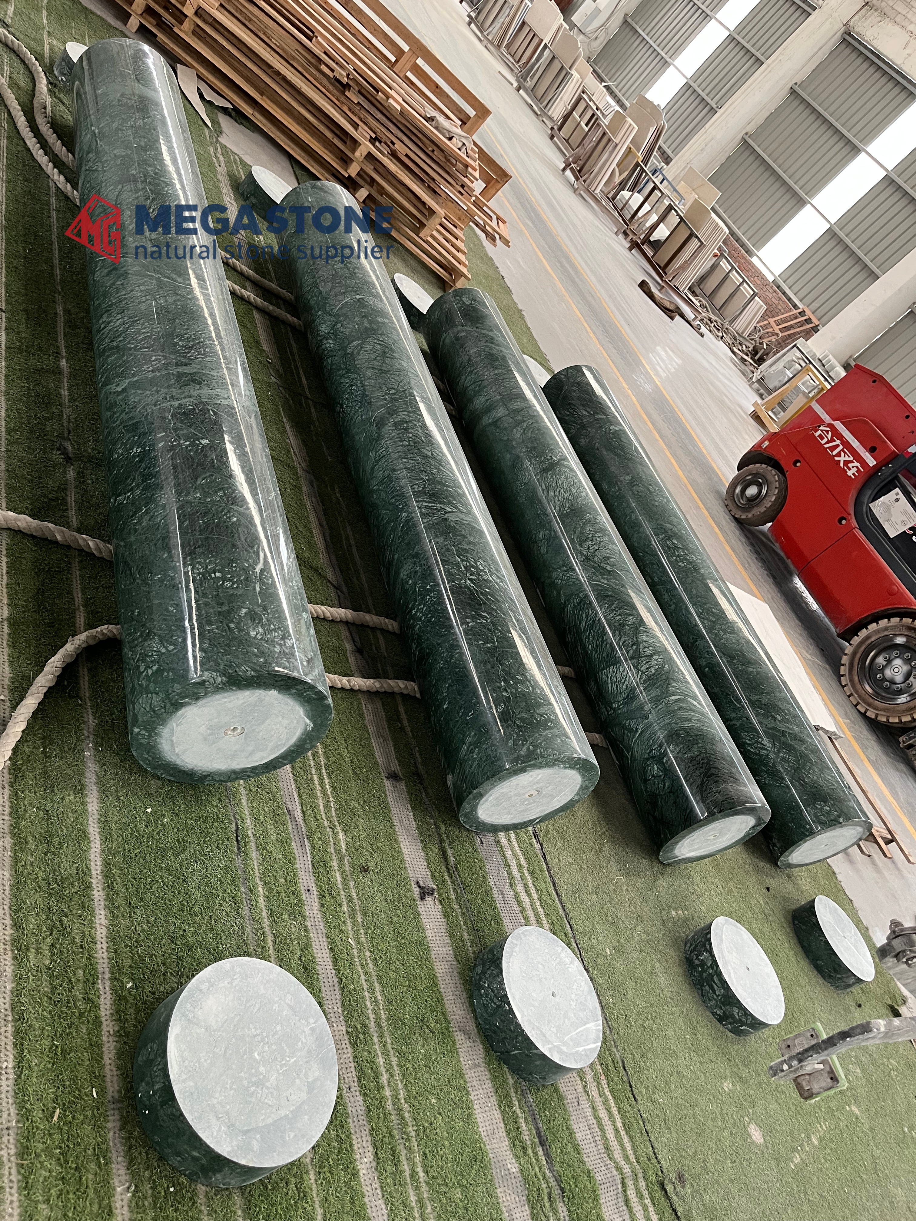 Custom Solid Verd Guatemala Marble Columns & Pillars