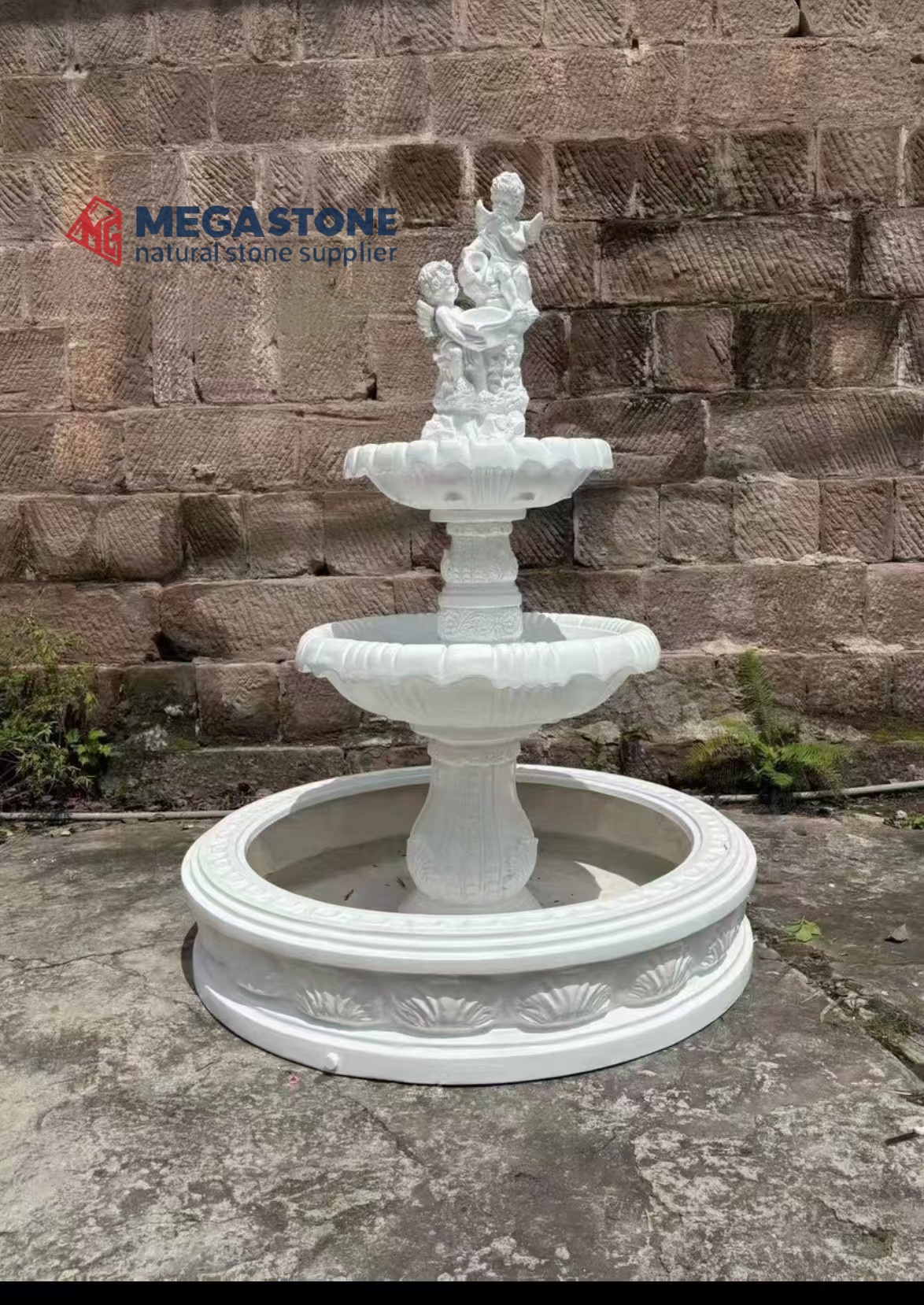 White Marble Fountain For Garden