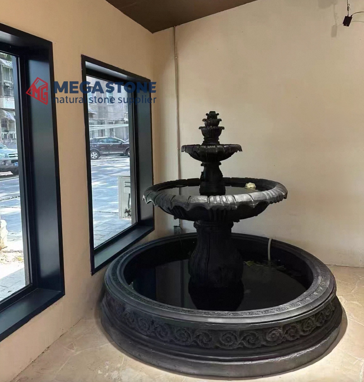 Black Marble Garden Fountain