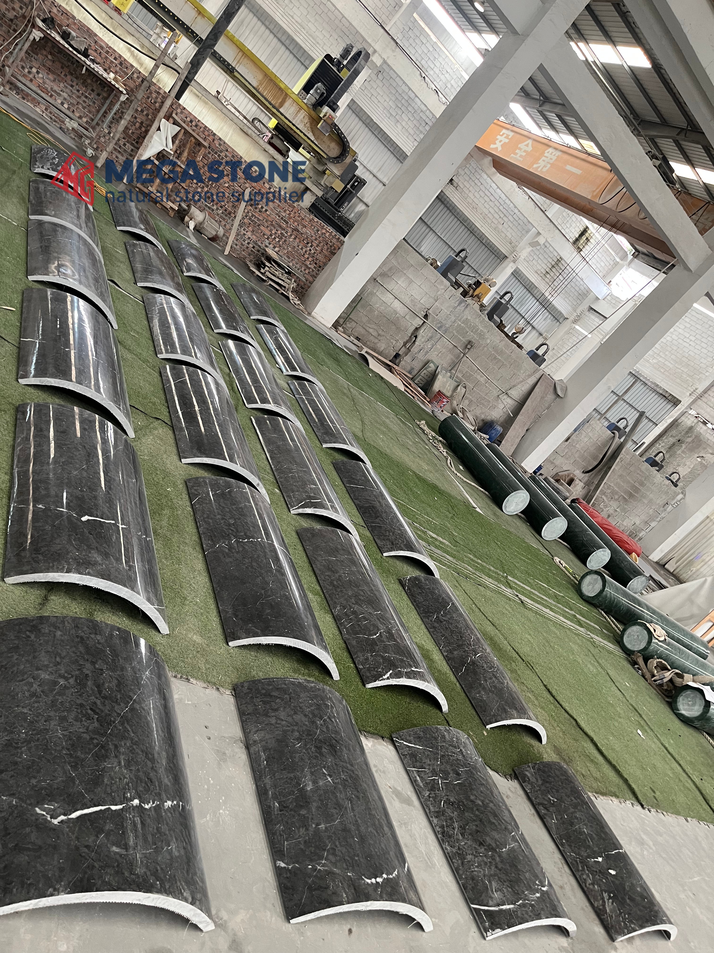 Wyndham Grey Marble curved panel