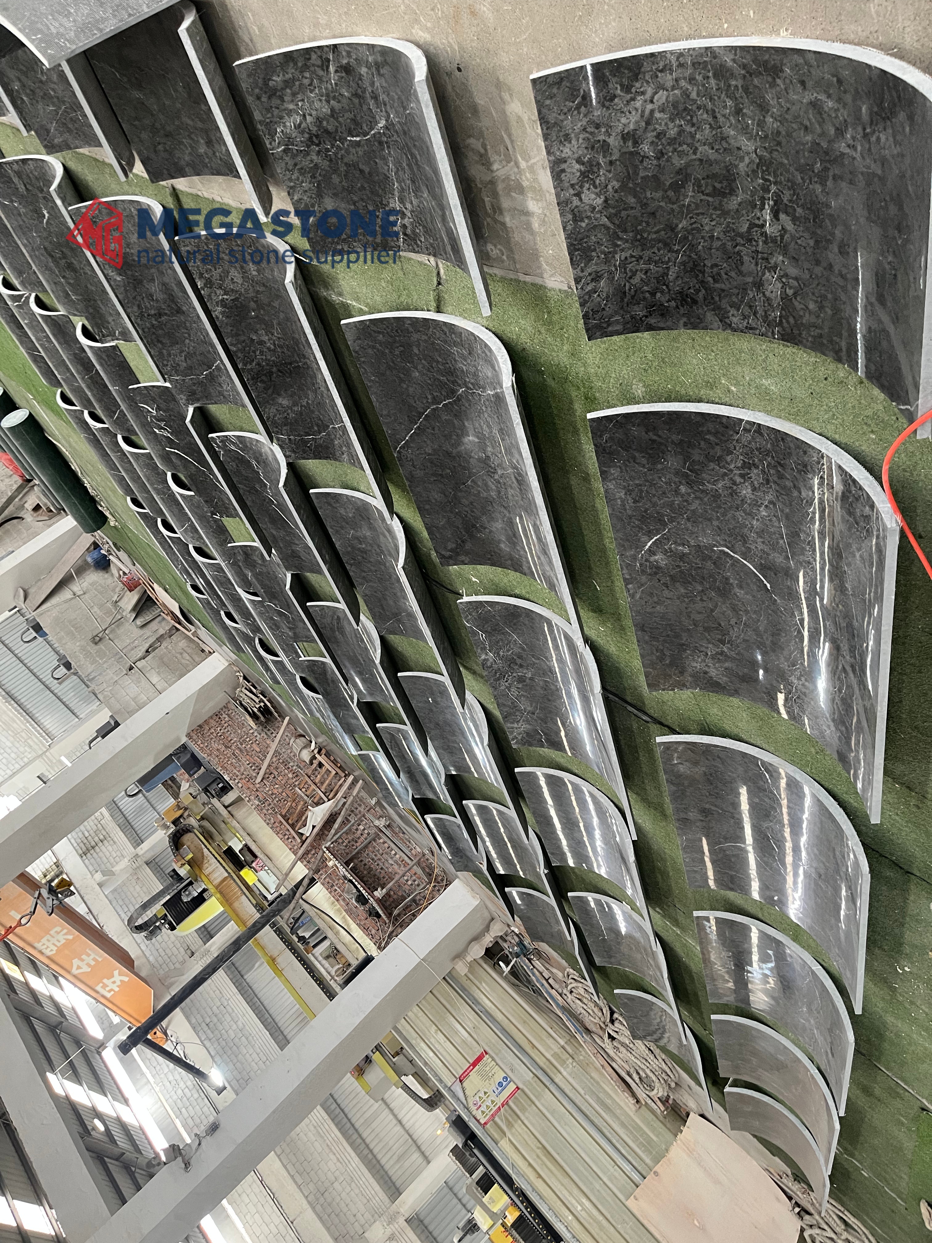 Wyndham Grey Marble curved panel