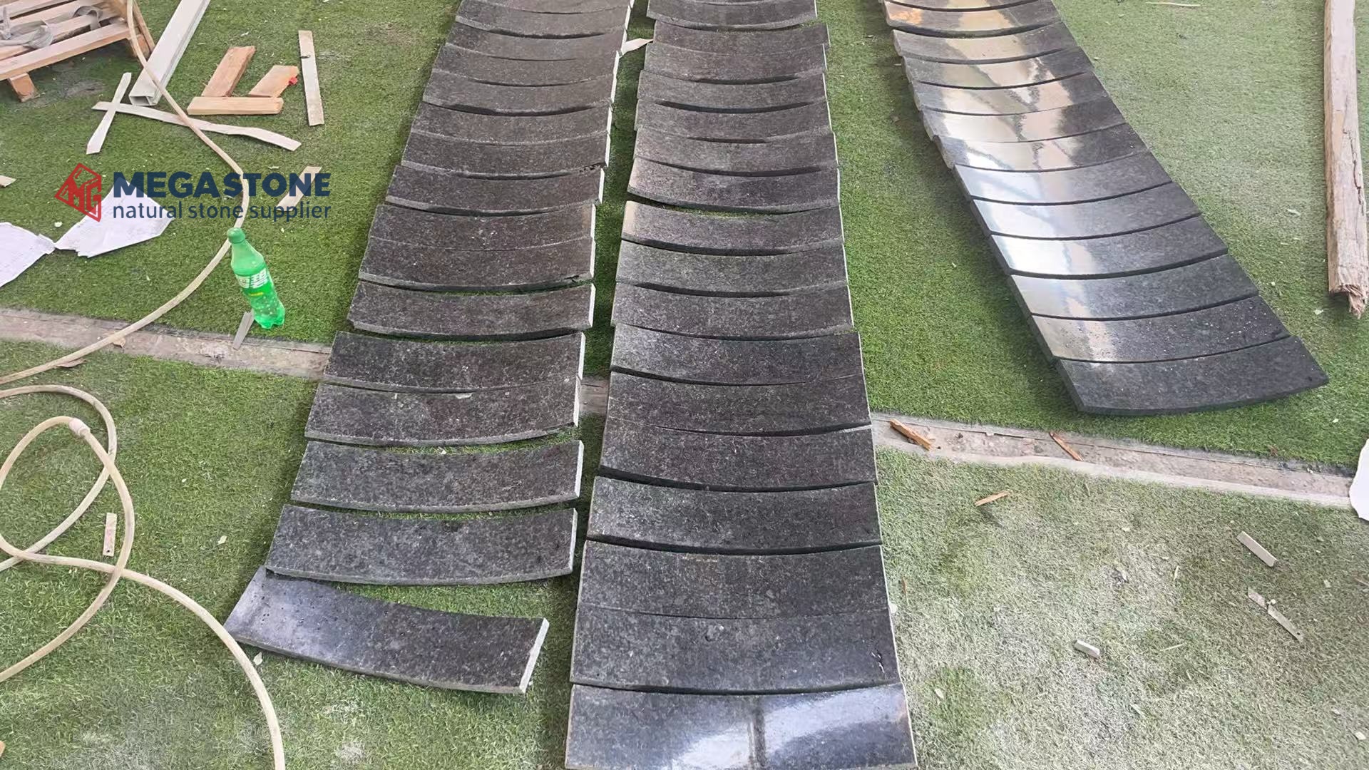 Angola Black Granite Bespoke Cuvred Panels