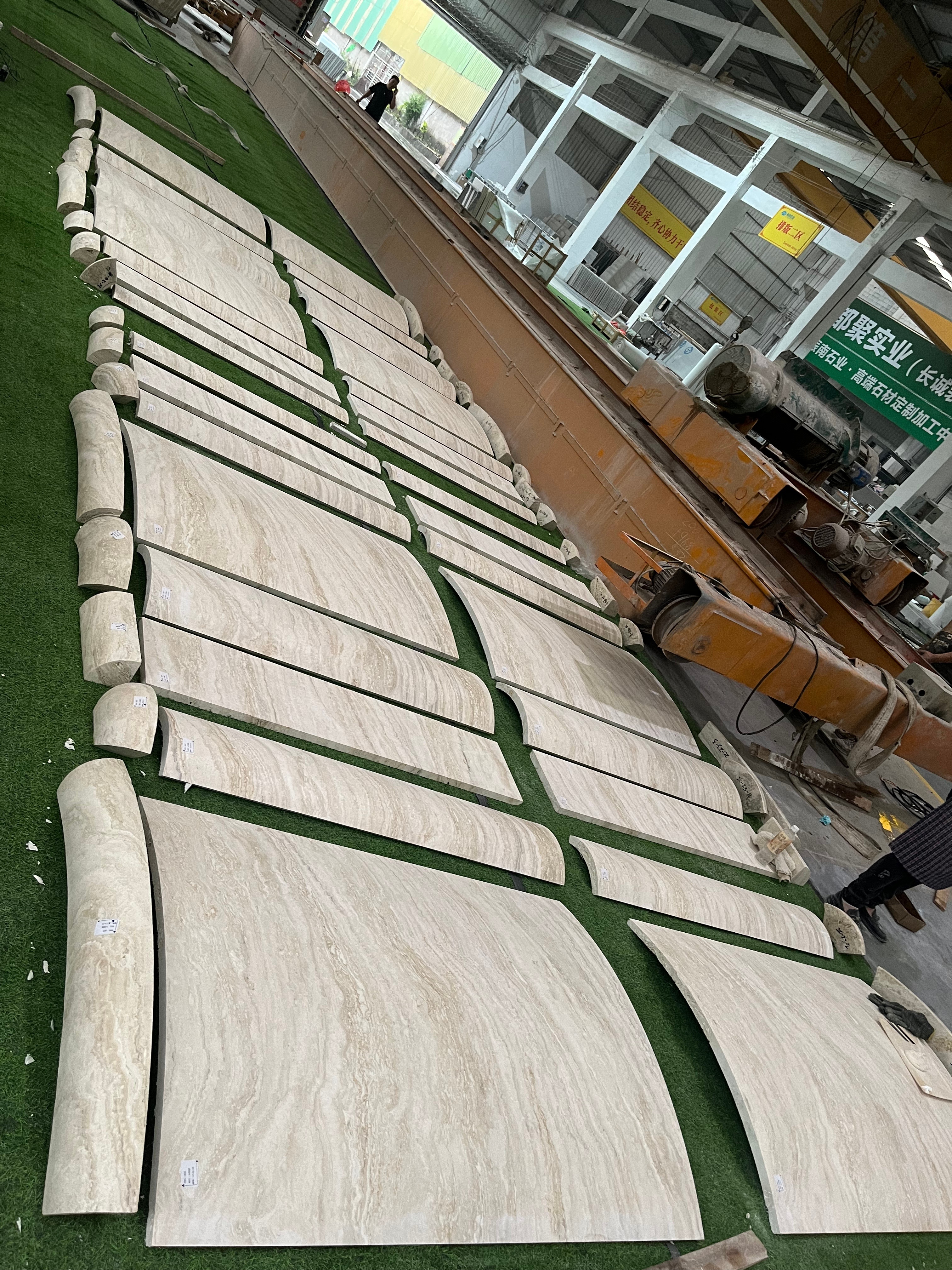 Super White Travertine Custom Curved Panels for Column Cladding
