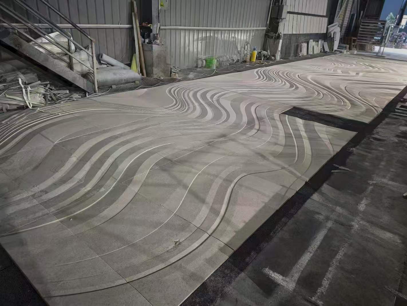Limra Limestone 3D Flowing Wave CNC Carved Feature Wall Cladding Panels