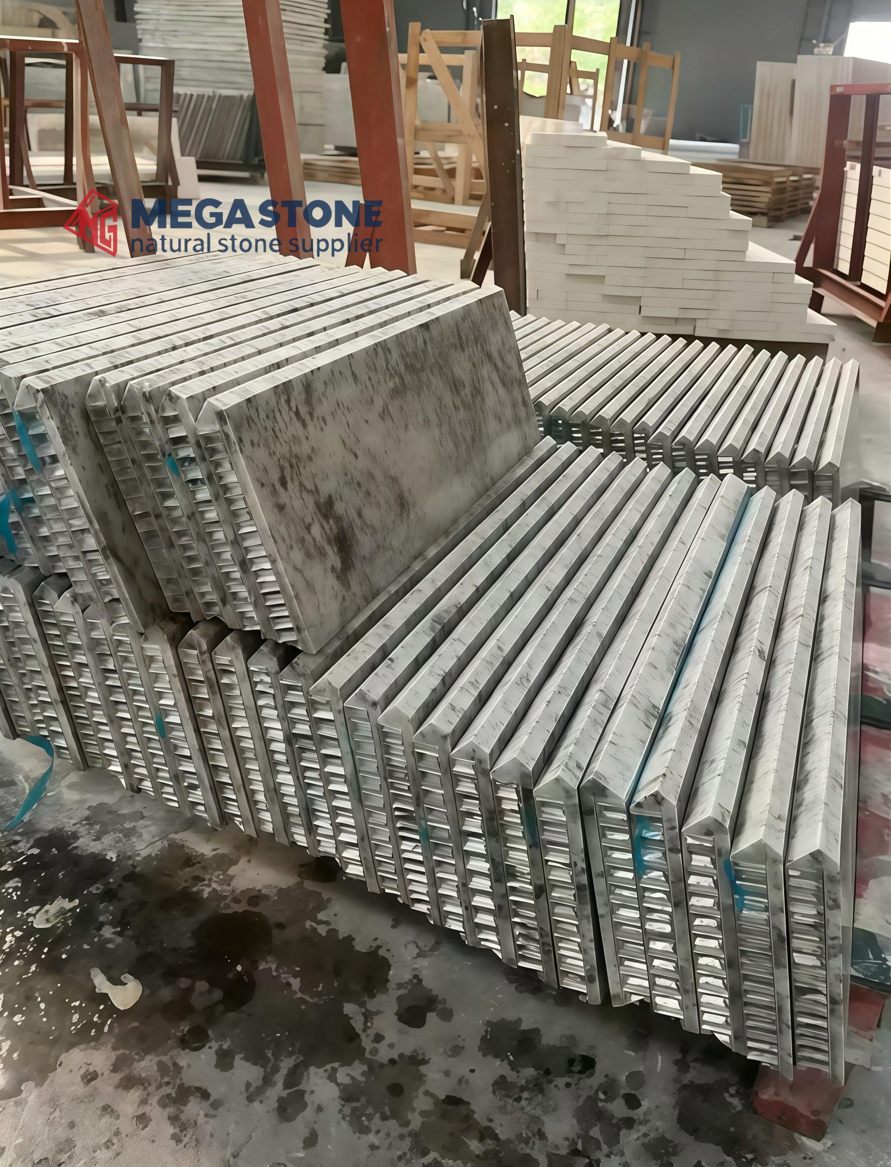 Lightweight White Ornamental Granite Aluminum Honeycomb Panel for Exterior & Interior Cladding
