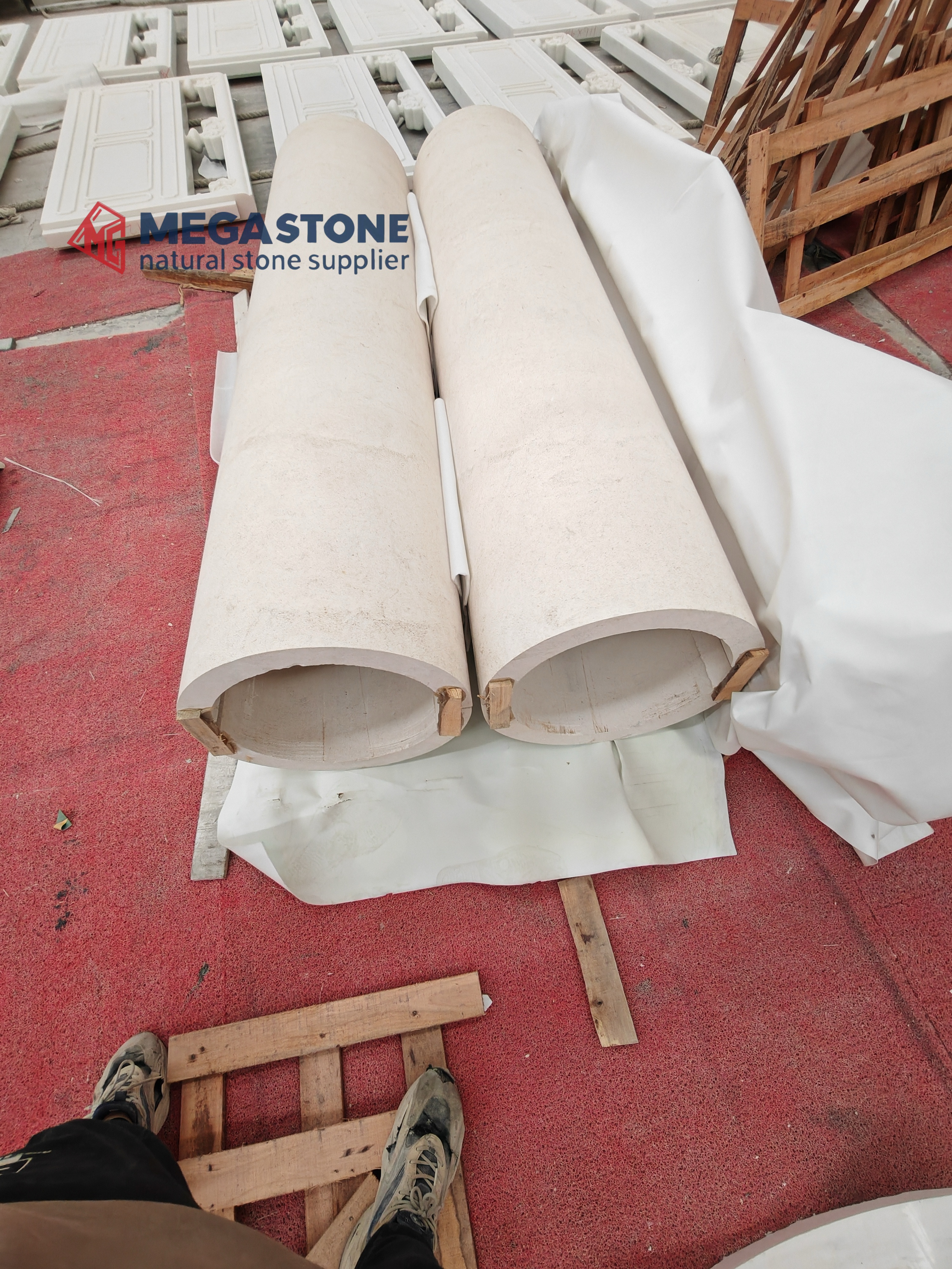 Moleanos Beige Limestone Hollow Columns