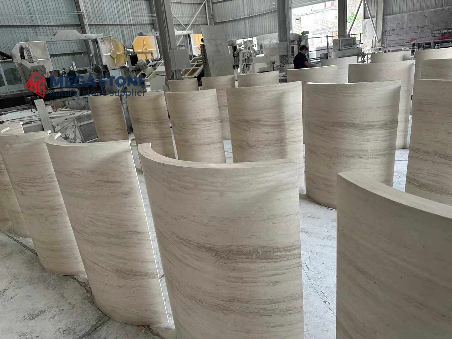 Portugal Moca Cream Limestone Curved Column Panels