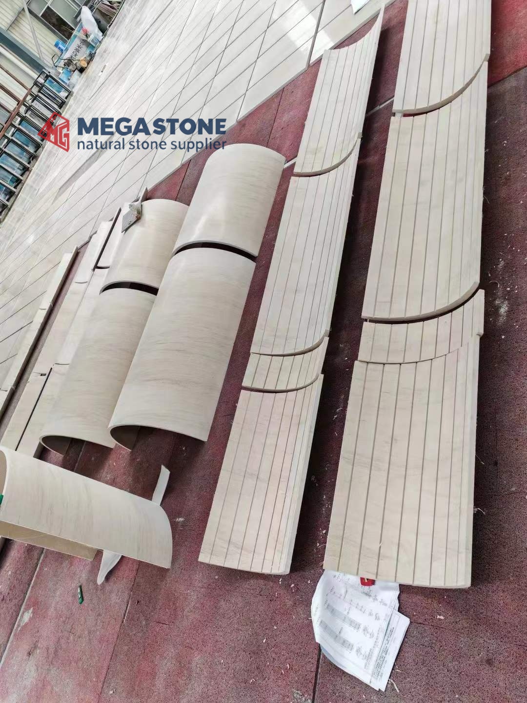 Portugal Moca Cream Limestone Curved Column Panels