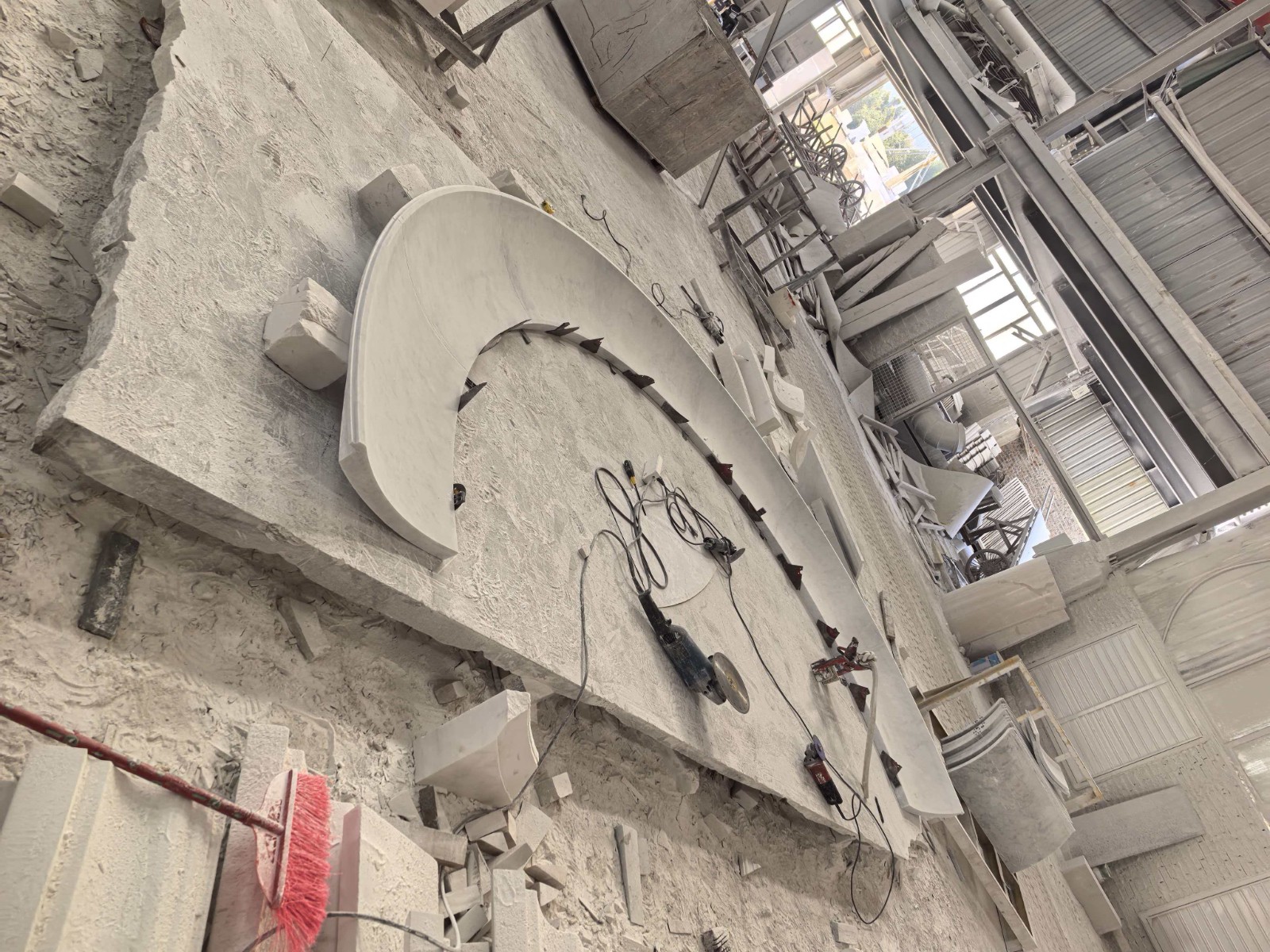 Custom Bianco Carrara Multi-Curve Arch Doorway