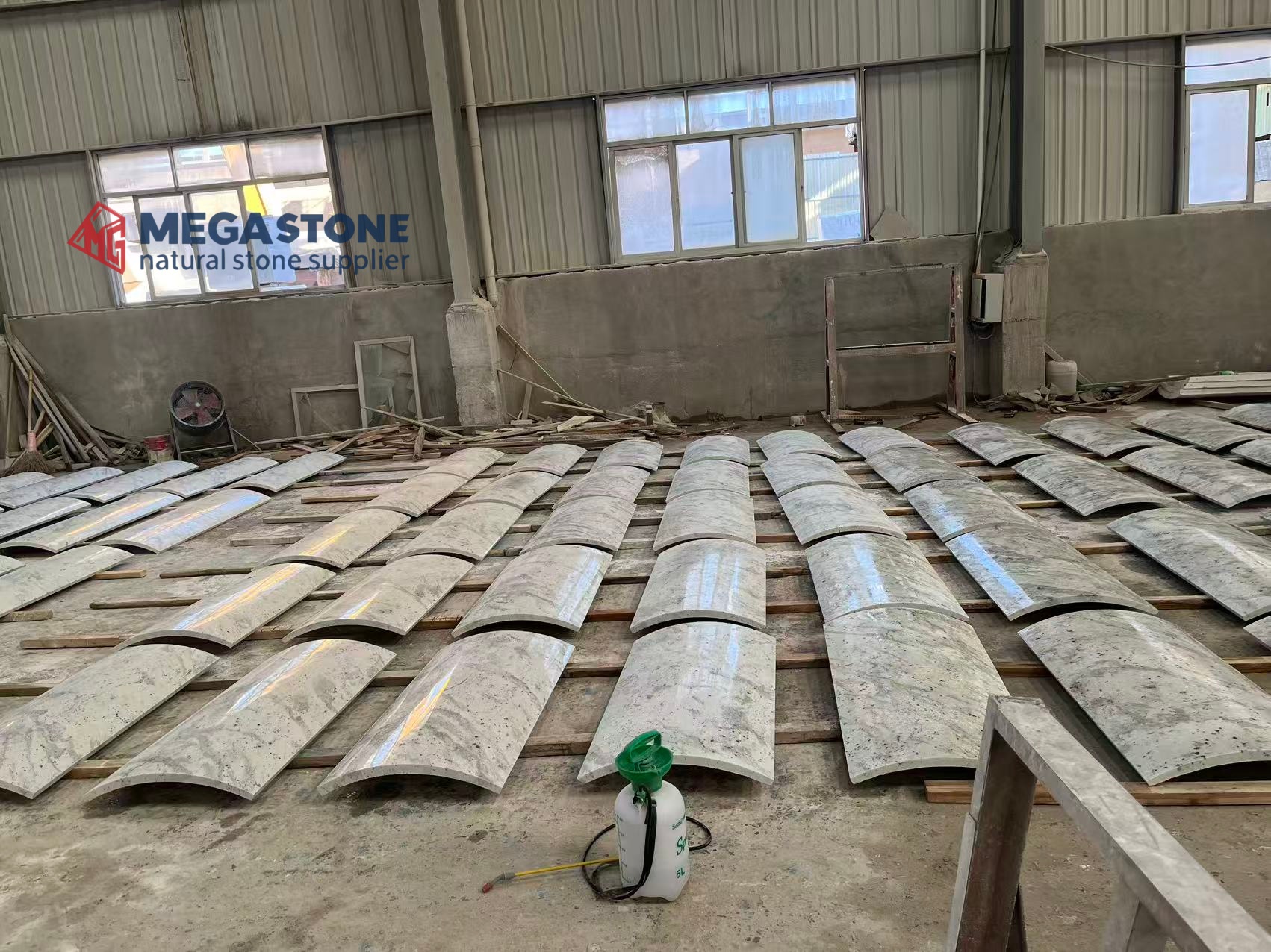 Andromeda White Granite Large Format Curved Panel for Column Cladding