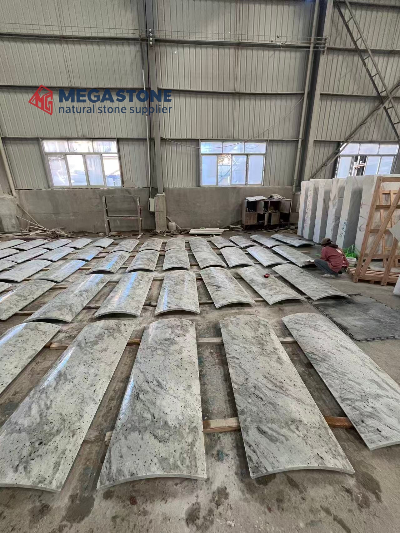 Andromeda White Granite Large Format Curved Panel for Column Cladding