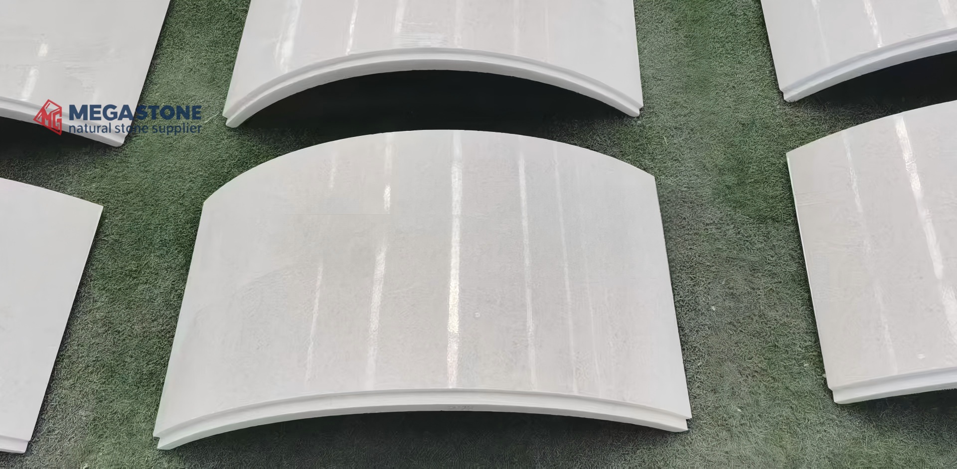 Crystal White Marble Curved Column Cladding