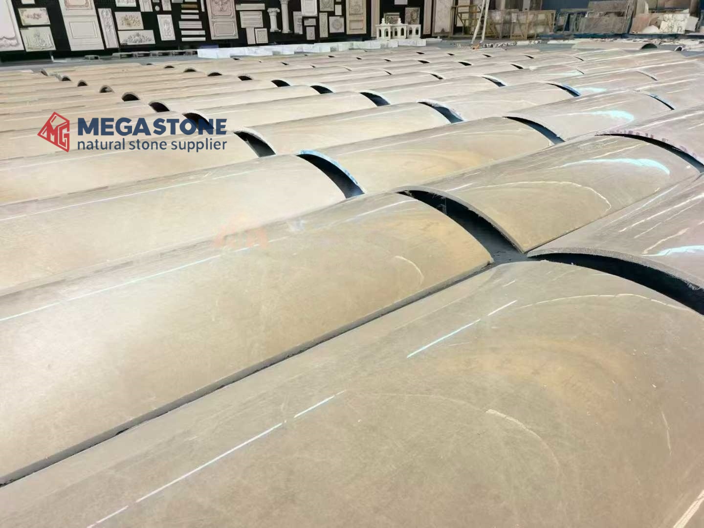 Custom Crema Uno Marble Curved Wall Cladding Panels