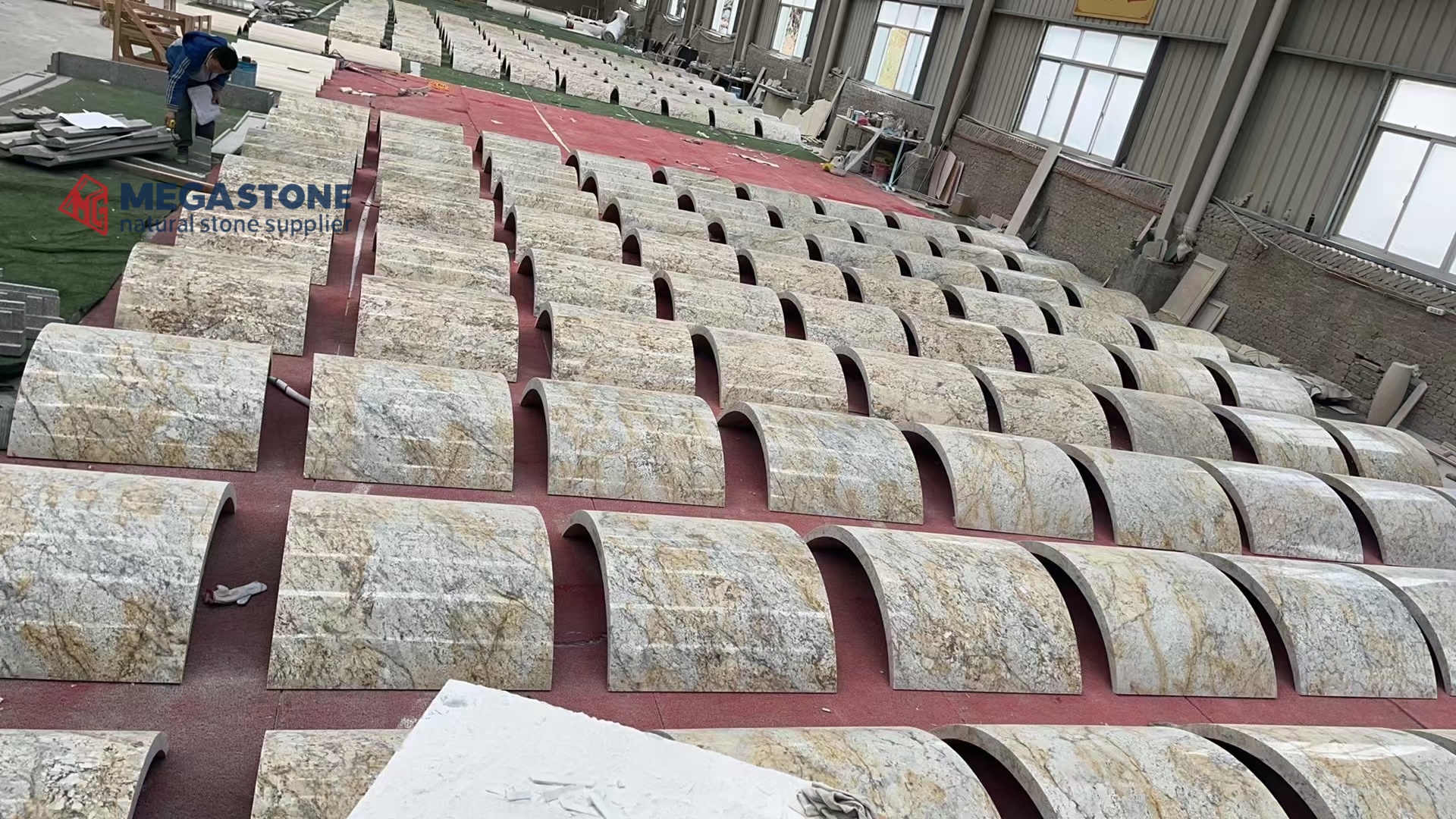 Bahama Gold Granite Radius Panels for Exterior Walls