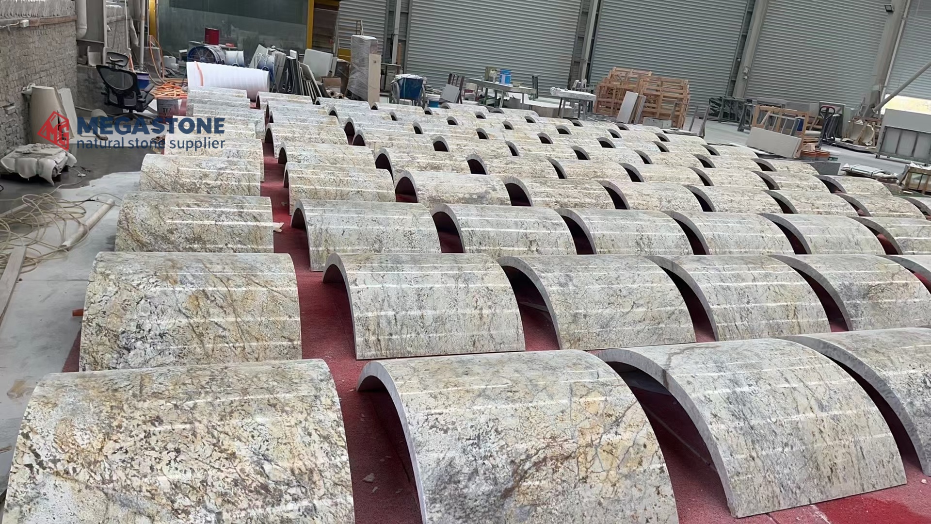 Bahama Gold Granite Radius Panels for Exterior Walls