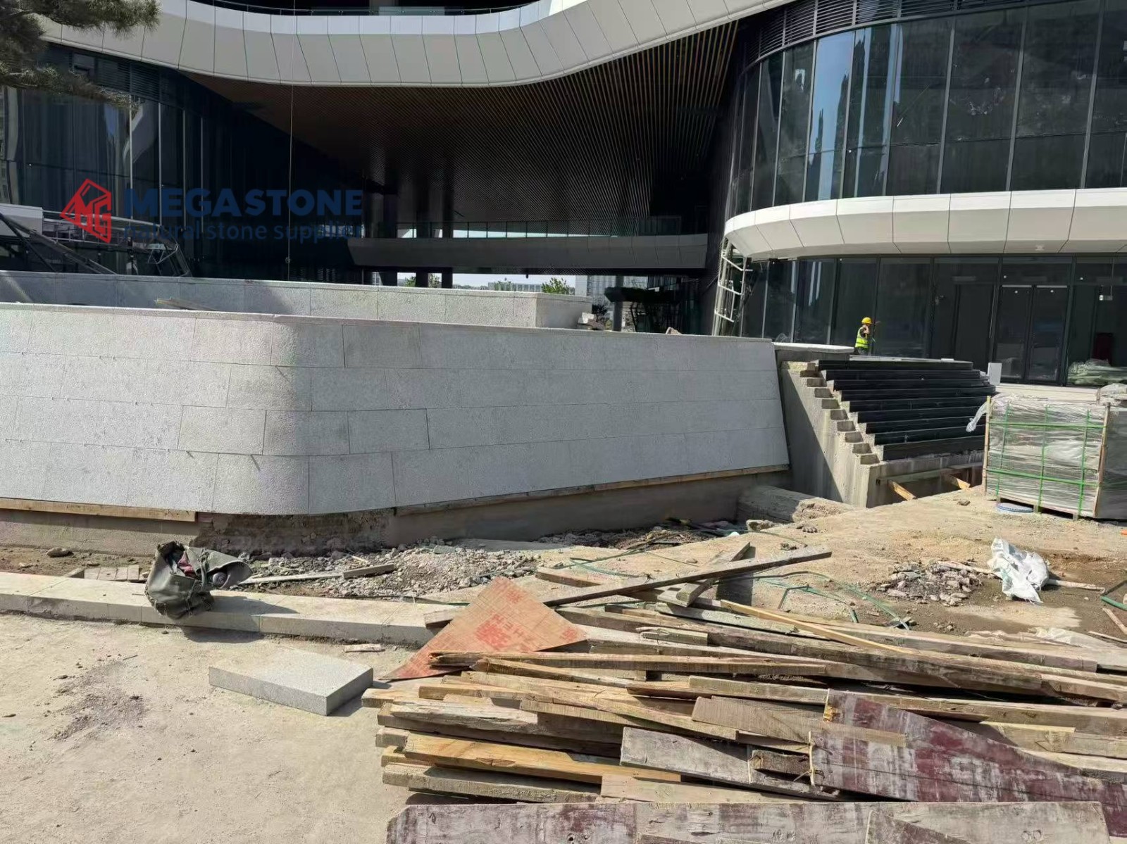 sesame white granite landscape wall cladding factory price