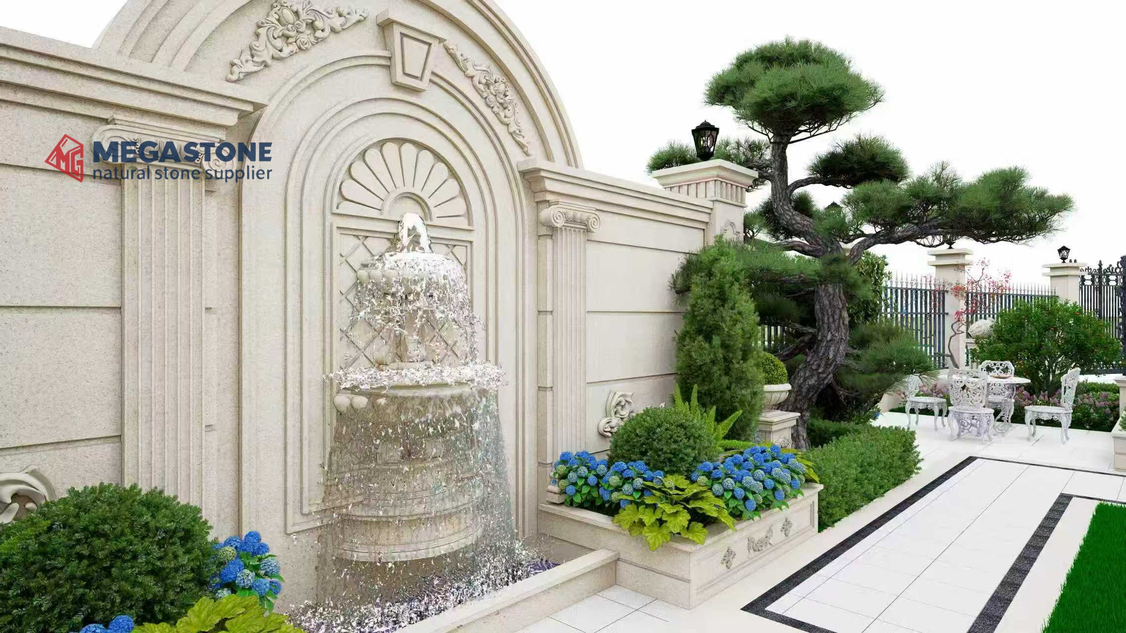 custom moleanos limestone fountain wall factory price