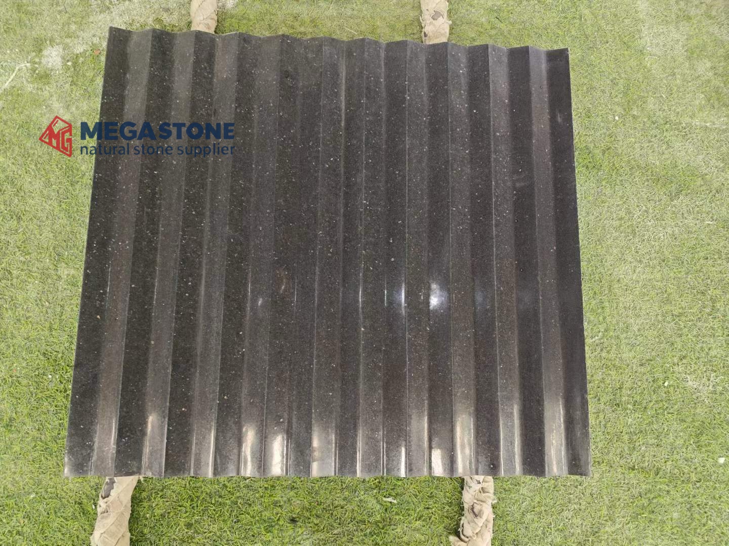 Premium Black Galaxy Granite CNC Carved Fluted Panels Polished 3D