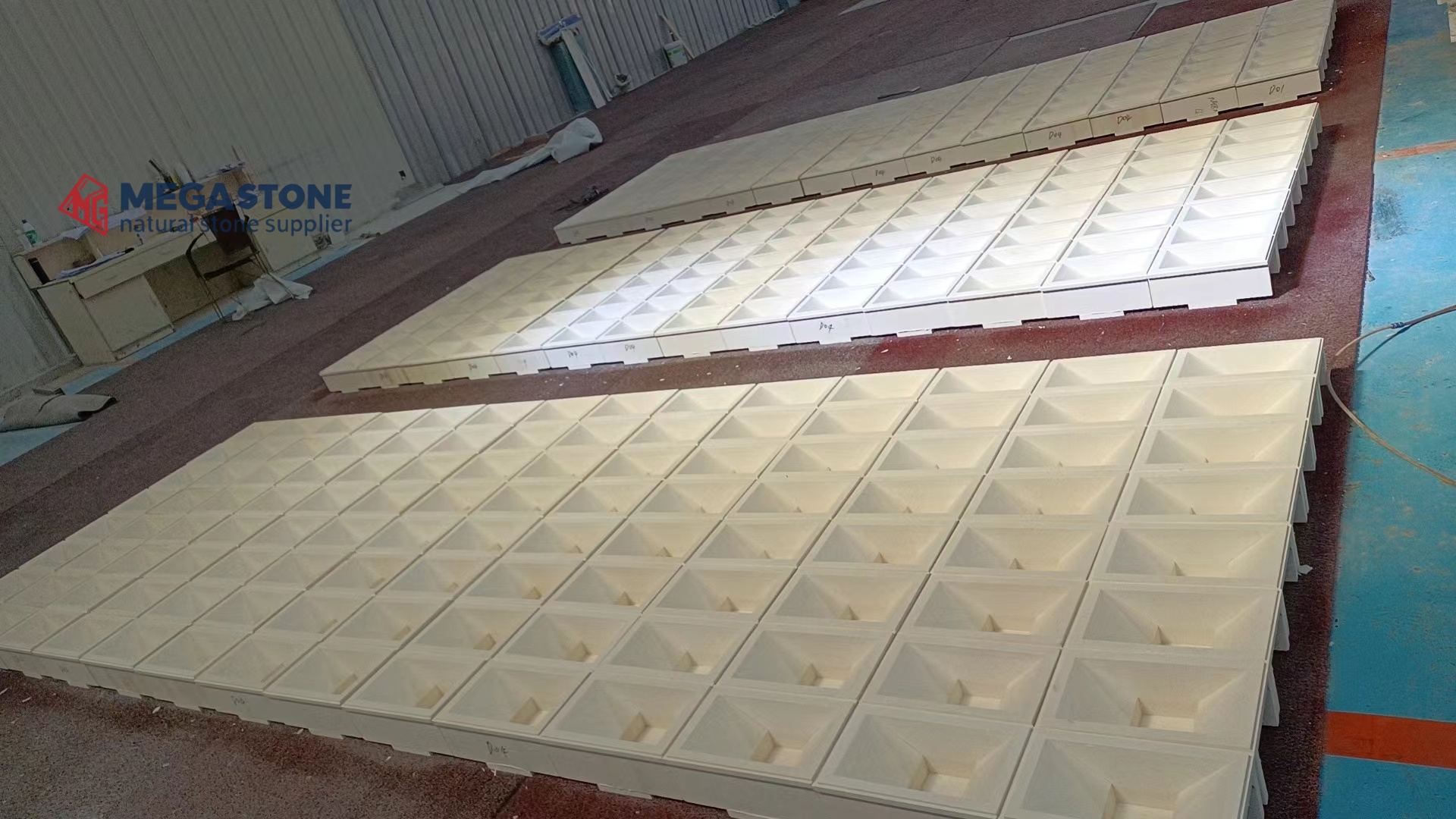 Benin White Limestone Feature Wall