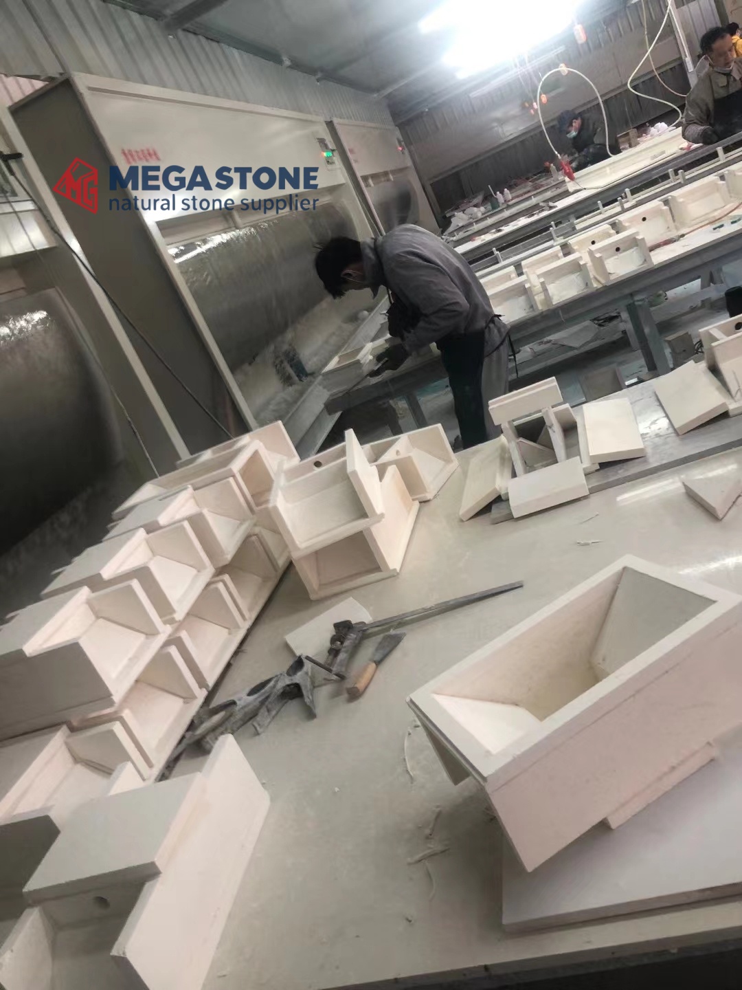 Benin White Limestone Feature Wall