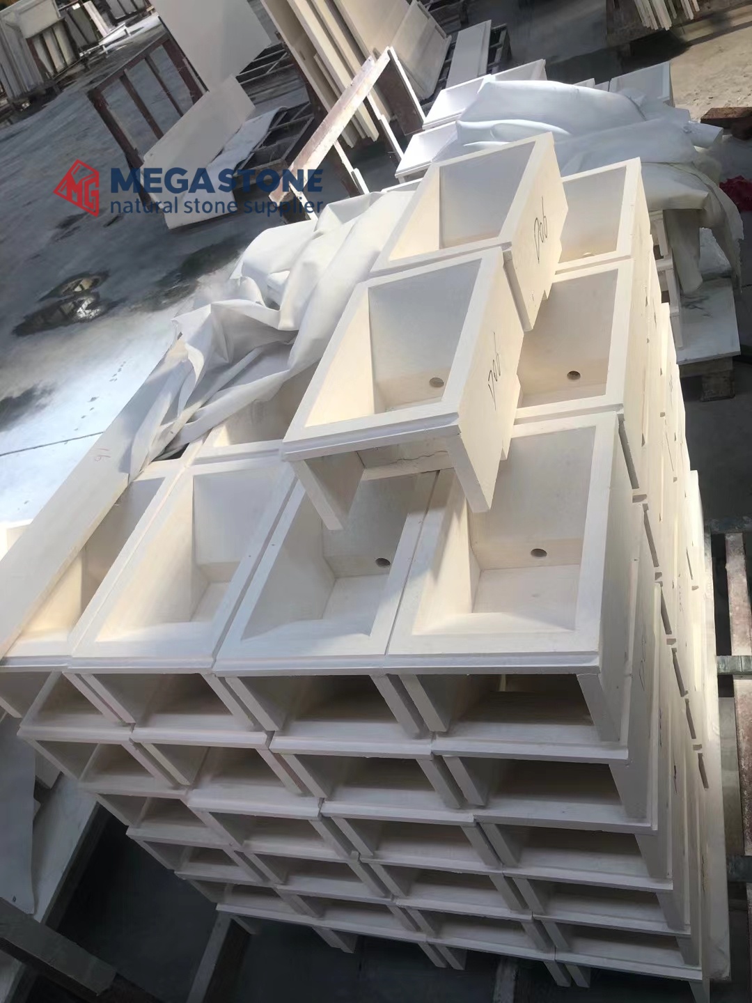 Benin White Limestone Feature Wall