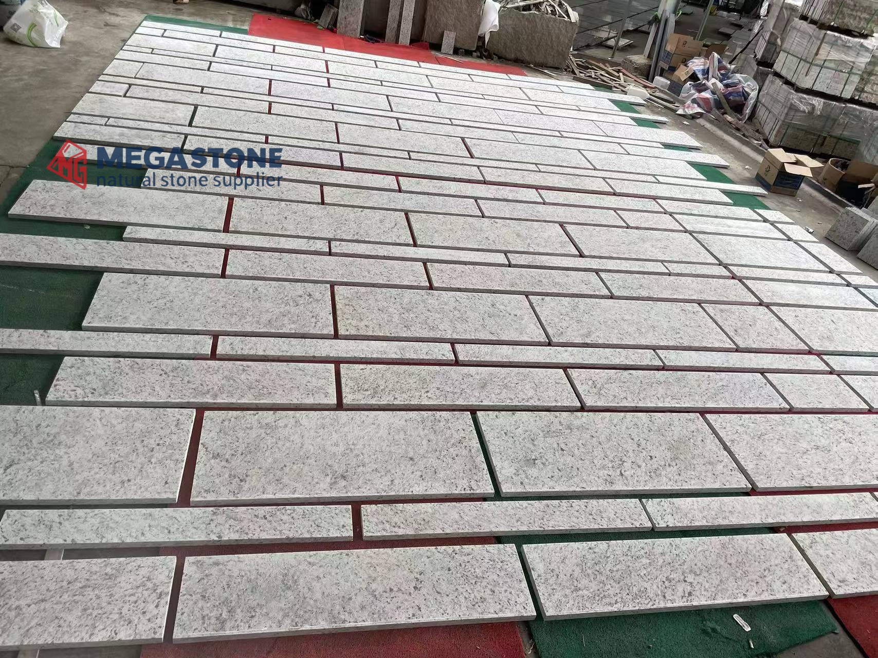 Bush-Hammered White Ornamental Granite Cut To Size