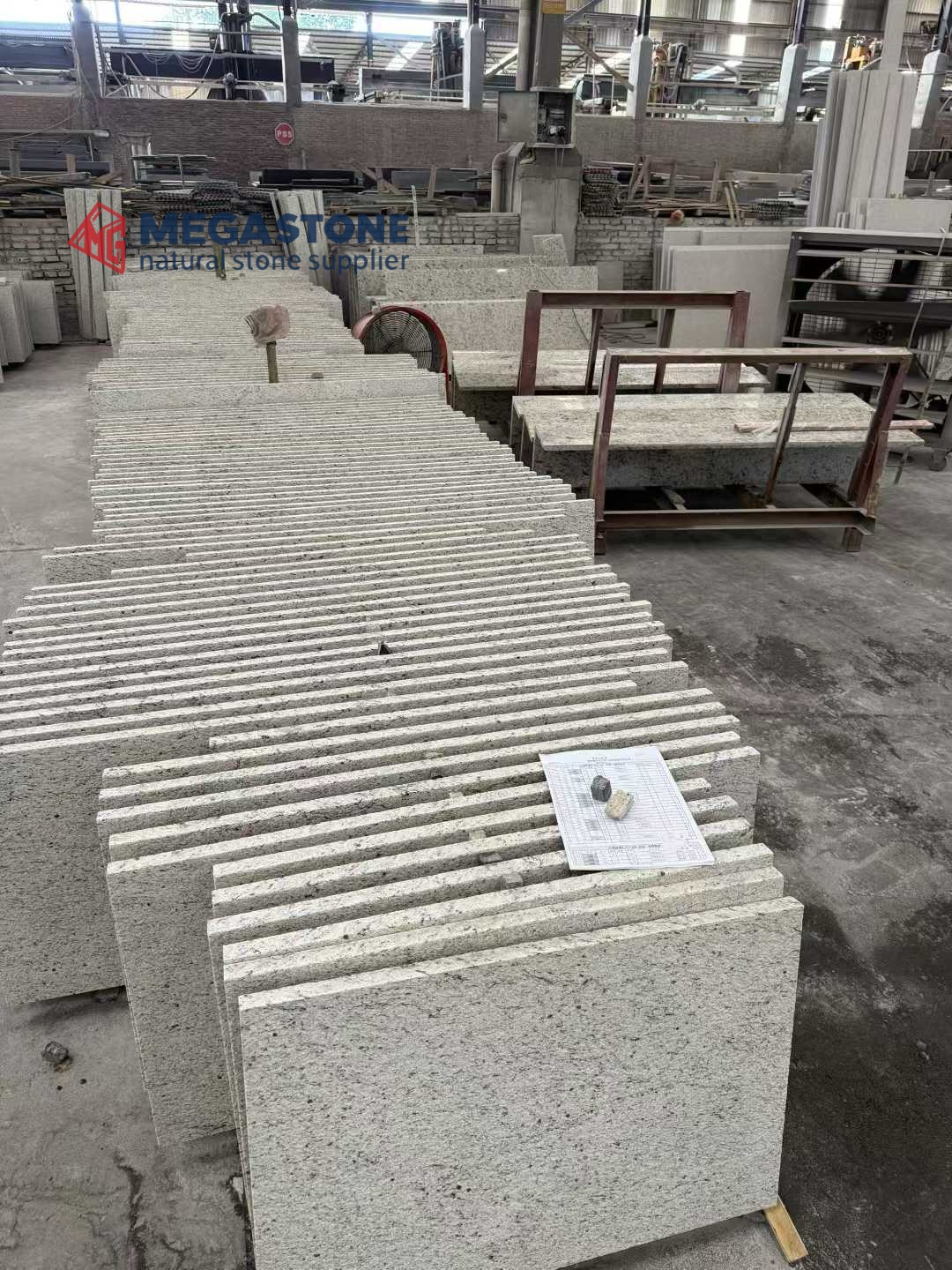 Bush-Hammered White Ornamental Granite Cut To Size