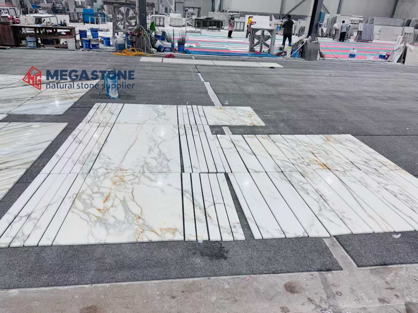 High End Calacatta Gold Marble Tiles for Interior Flooring