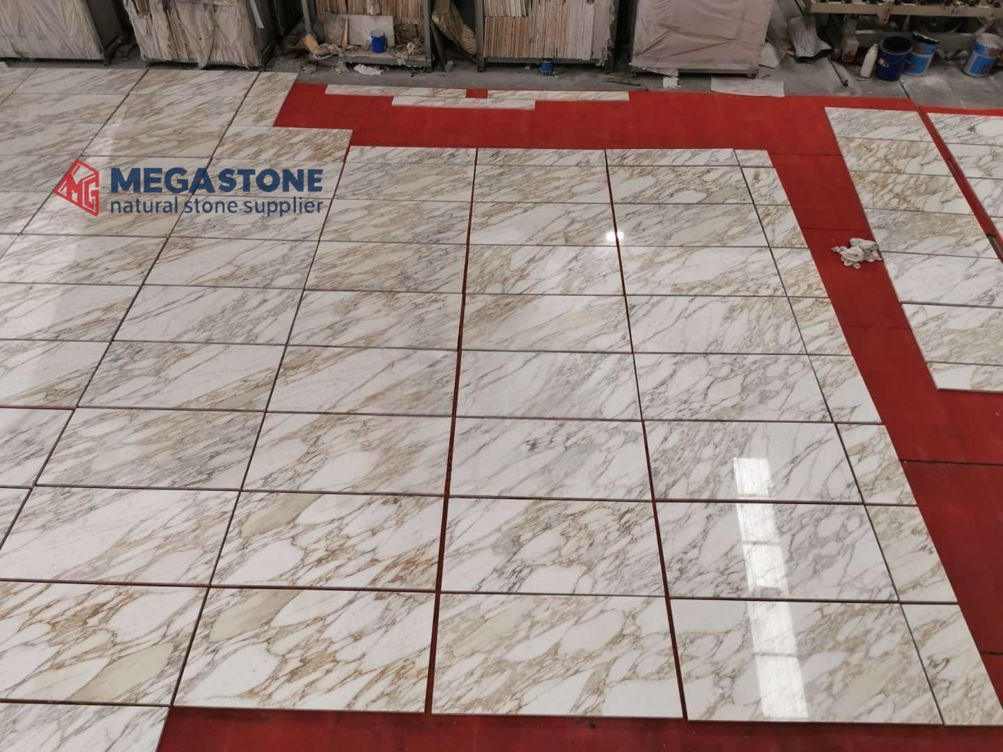 High End Calacatta Gold Marble Tiles for Interior Flooring