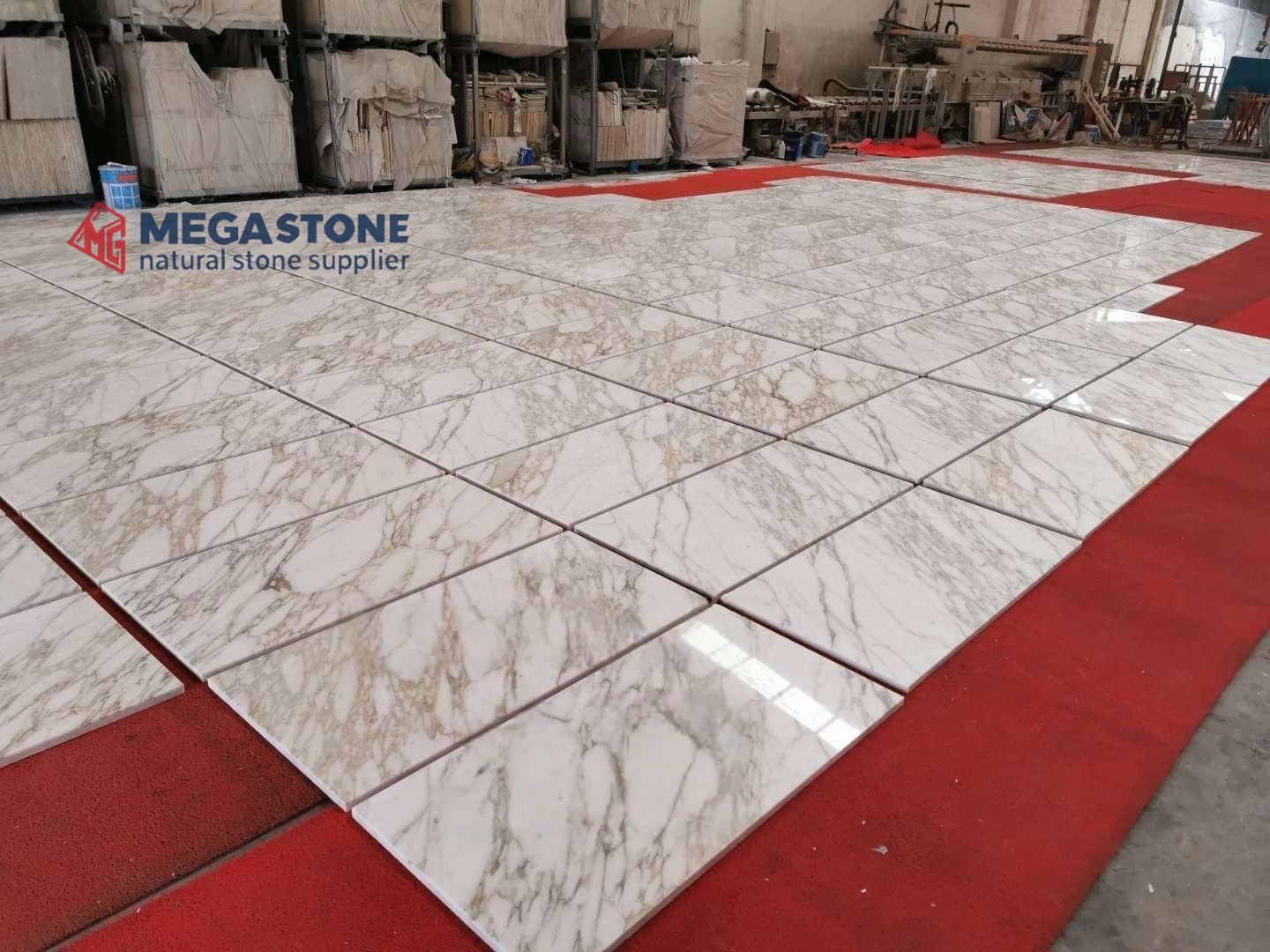 High End Calacatta Gold Marble Tiles for Interior Flooring