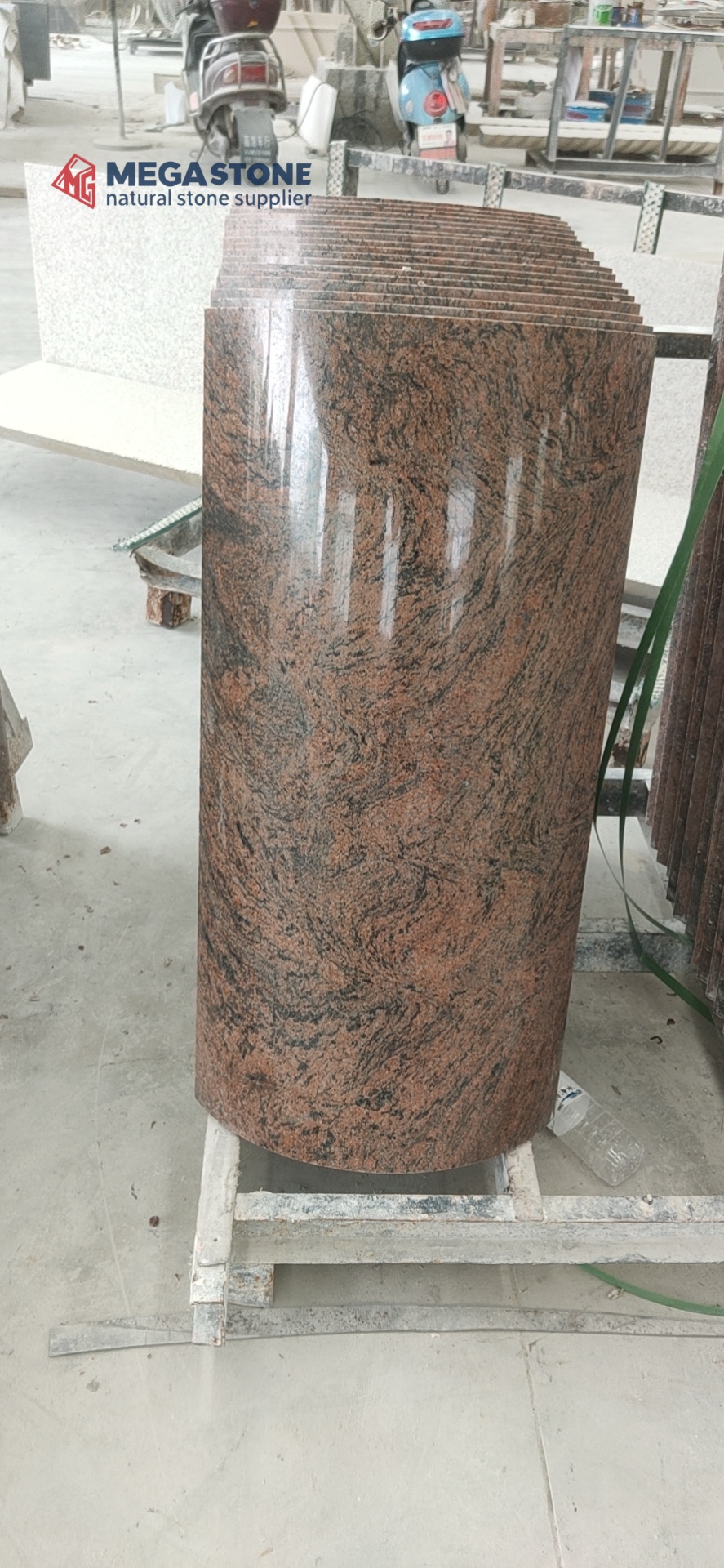 Multicolor Red Hollow Column Curved Granite Panels