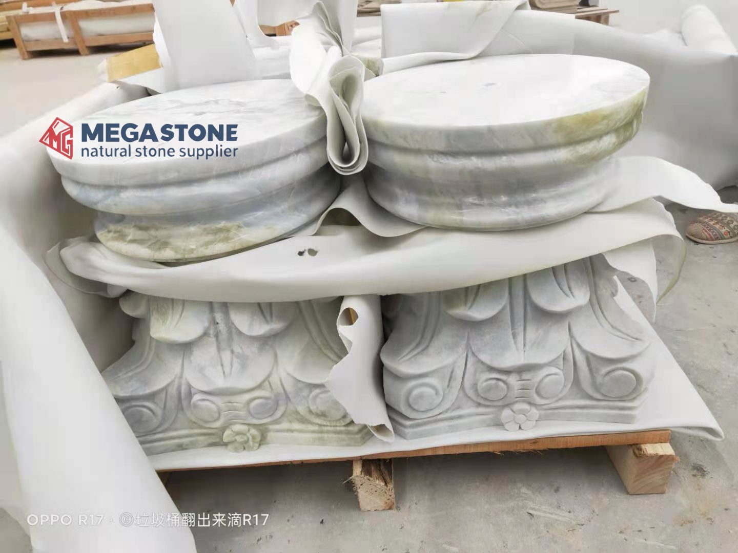 Changbai White Jade Marble Corinthian Solid Columns
