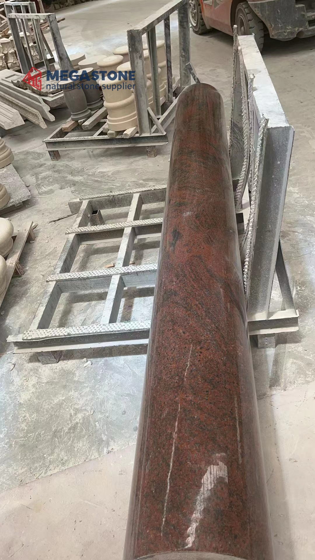 Multicolor Red Granite Oversize Solid Columns Custom Made