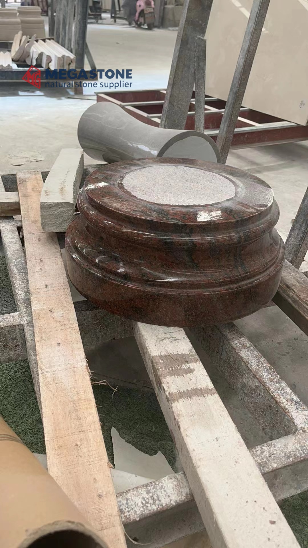 Multicolor Red Granite Oversize Solid Columns Custom Made