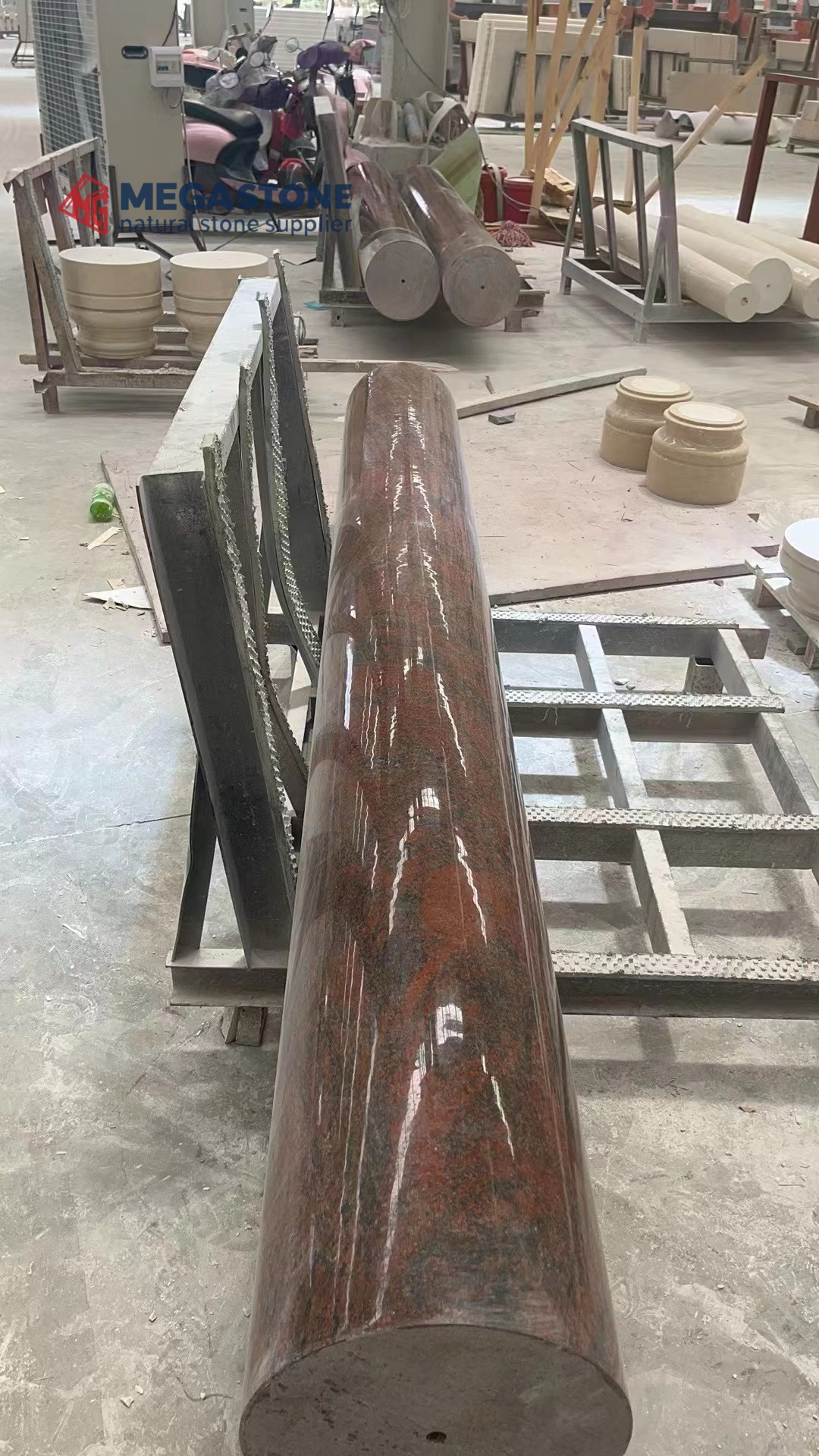 Multicolor Red Granite Oversize Solid Columns Custom Made