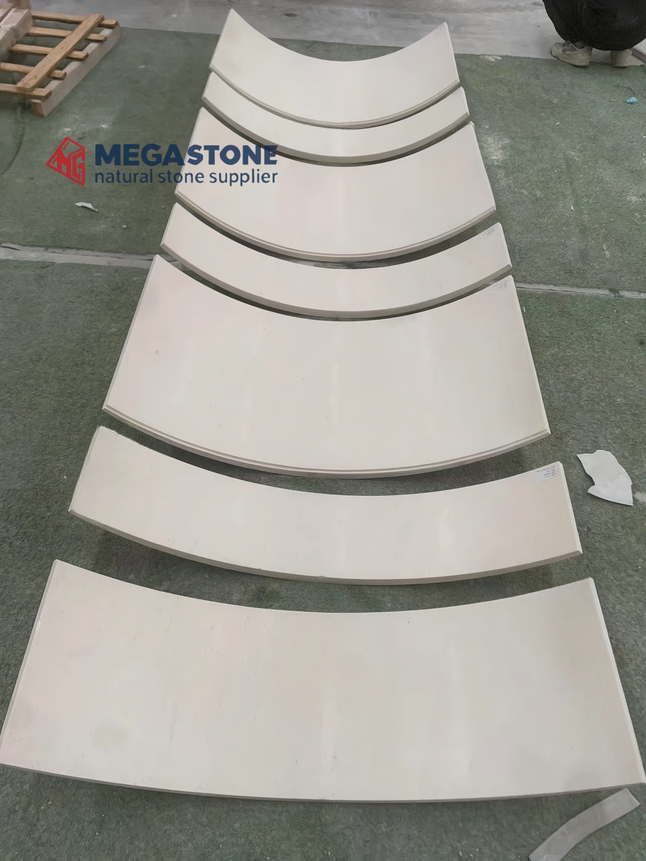 Benin White Limestone Curved Panels for Facade Cladding