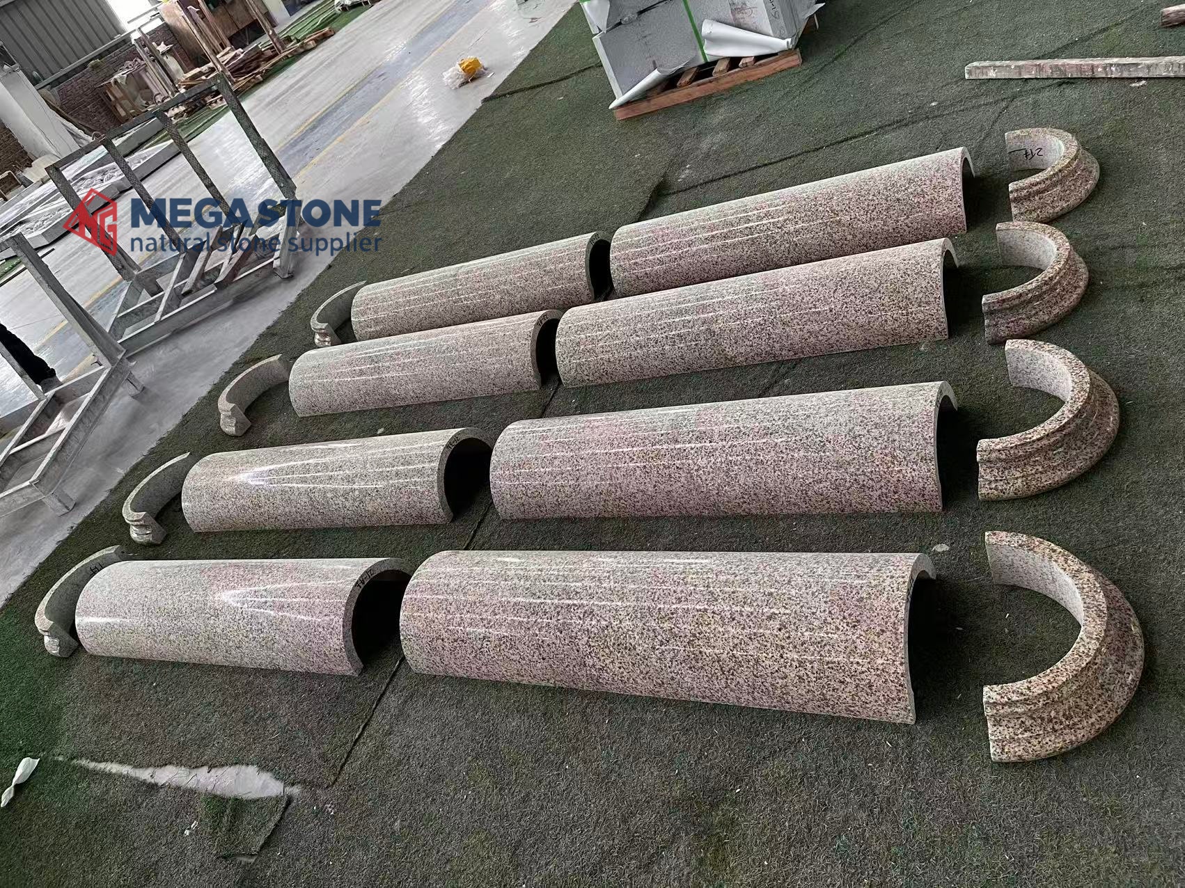 Hubei Yellow Rust Granite Hollow Round Column for Building Facade