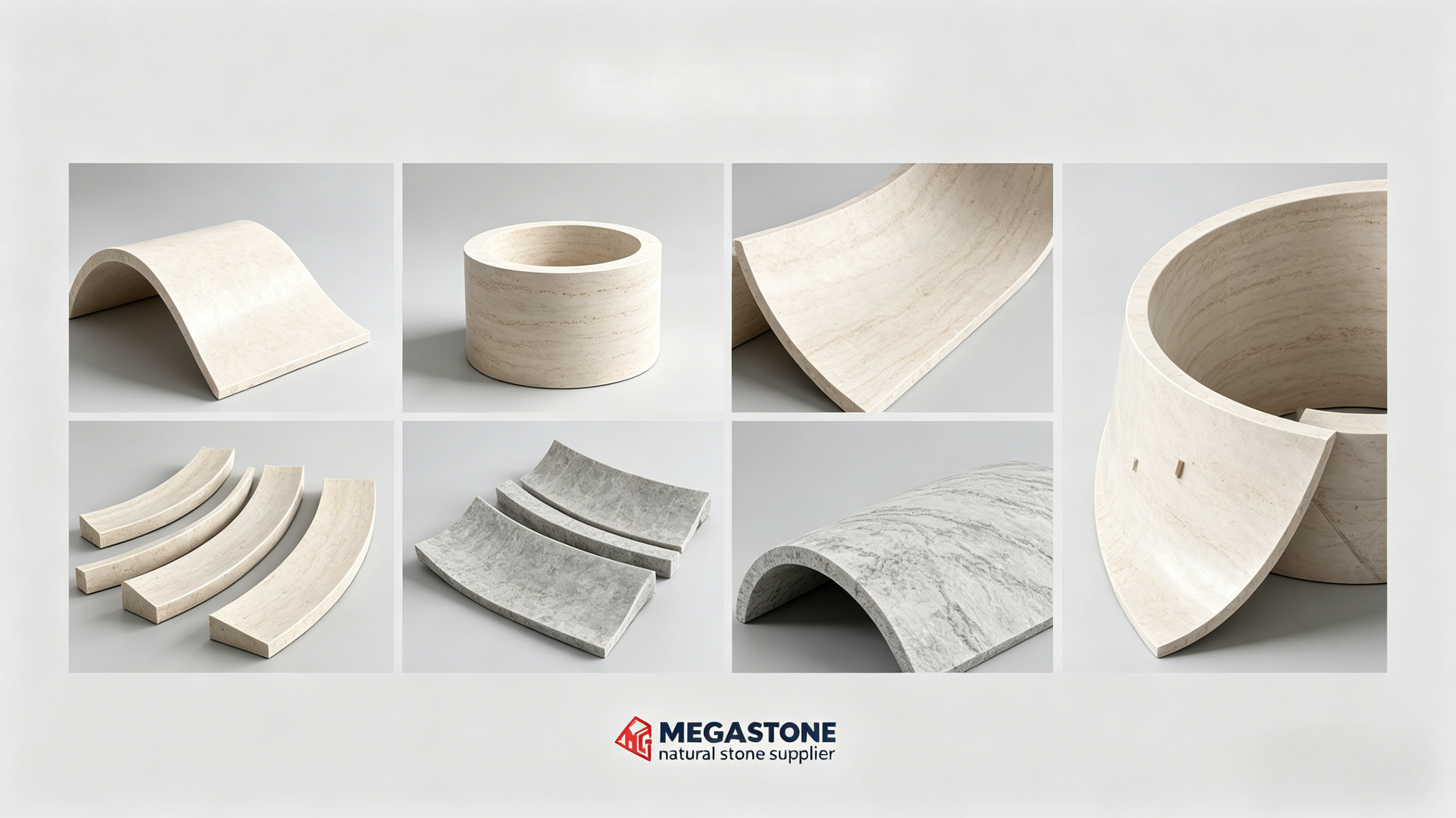 Custom Curved Stone Panels: Precision Rope Saw Processing by Xiamen Mega Stone | Single‑Arc, Double‑Arc & Multi‑Arc Solutions