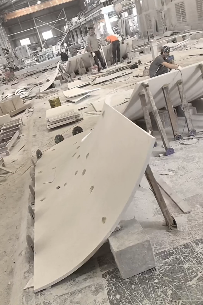 Double‑Curve Stone Bar Counter Panels